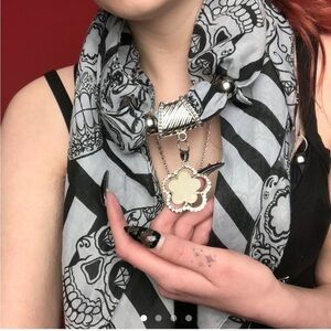 Decorative scarf 🖤🤍​​​​​​​​​​​​​​​​​​​​​​​​